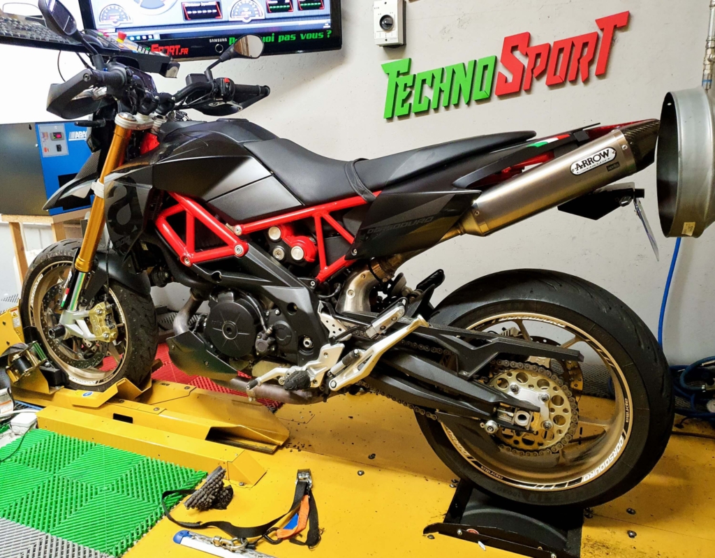 Reprogrammation Aprilia Dorsoduro 900 sur banc de puissance à Colmar